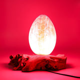 DriftGlow Lamp Crackle Fire Egg Shade – Orange