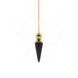 Secret Cavity Discovery of Truth Pendulum - Black Agate - Gold Plated