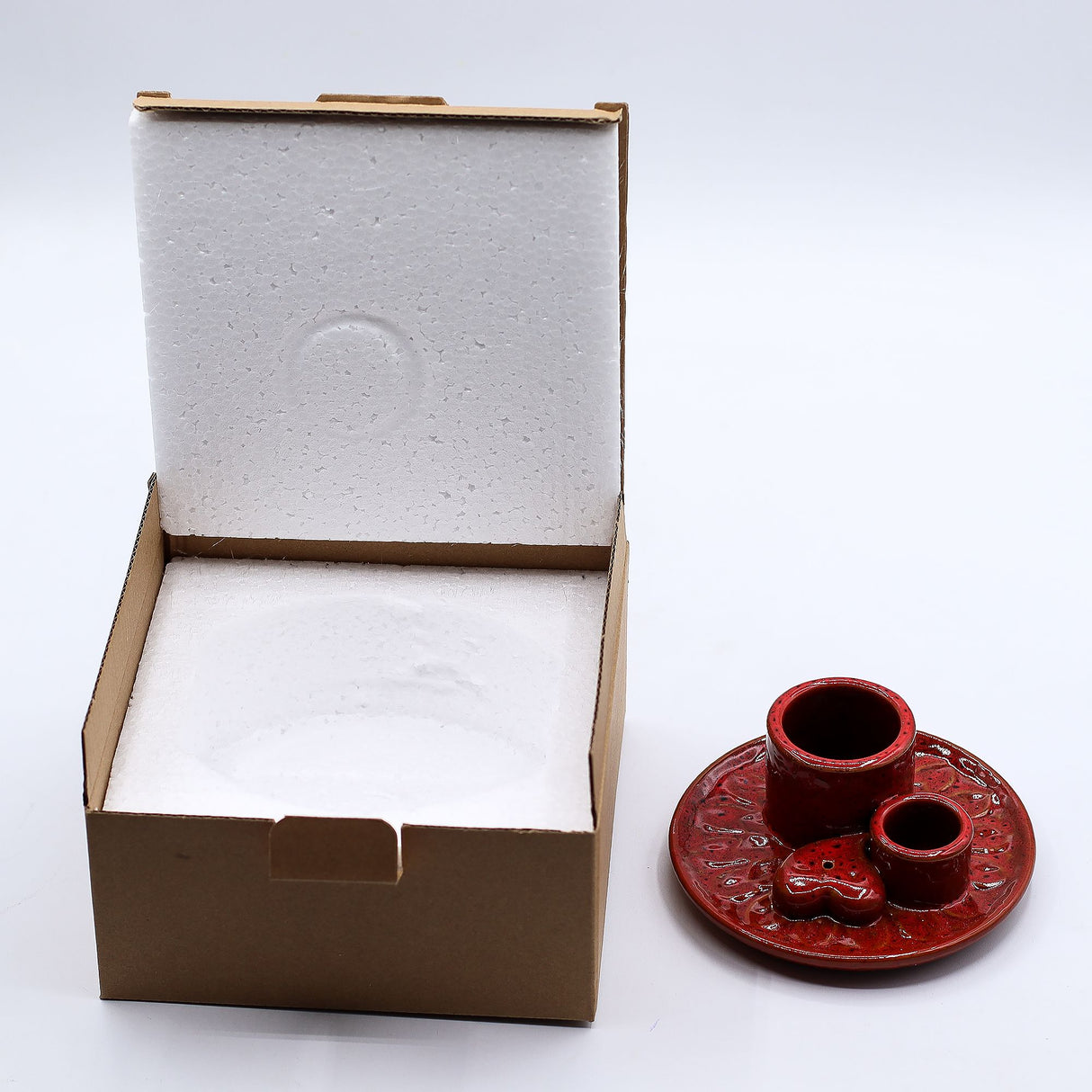 Ceramic Palo Santo and Incense Holder Red Mandala