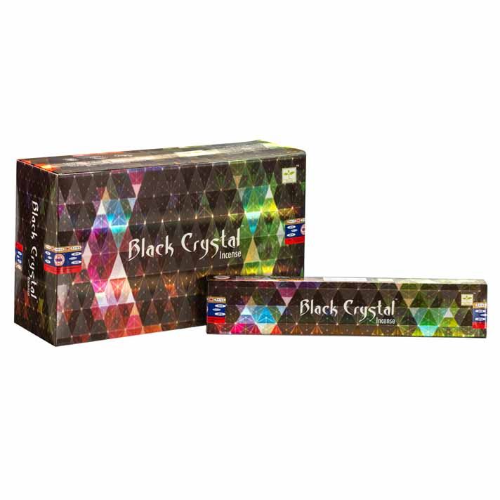Black Crystal Incense Sticks 15g Satya