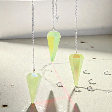Altı Kenarlı Sarkacı – Aurora Kristal Açık Yeşil – 4cm