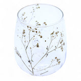 Pressed Floral Recycled Glass Vase Candle Holder 12x11cm