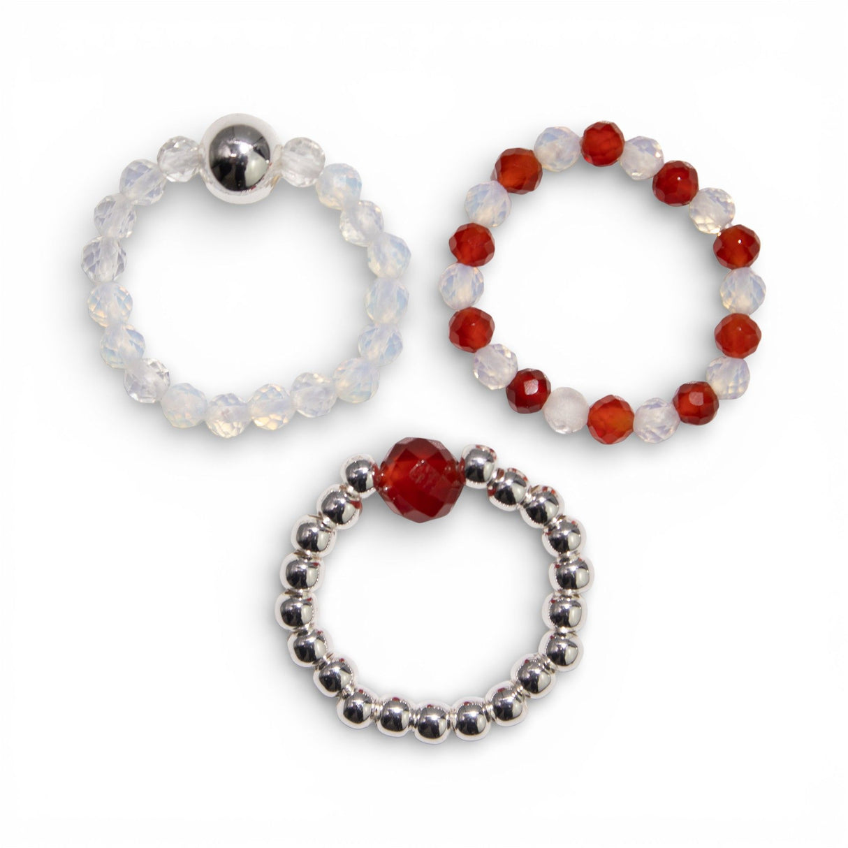 Nymph Spirit Gemstone Ring Set – Blood Moon