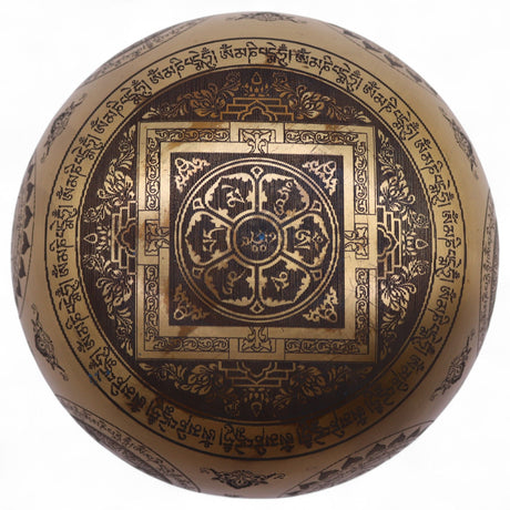 Set of 4 Etched Brass Tibetan Singing Bowls