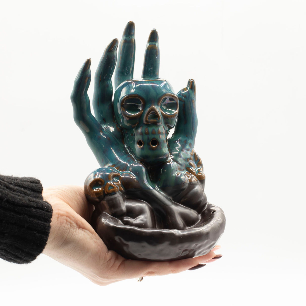 Backflow Incense Burner – Skull in Hand