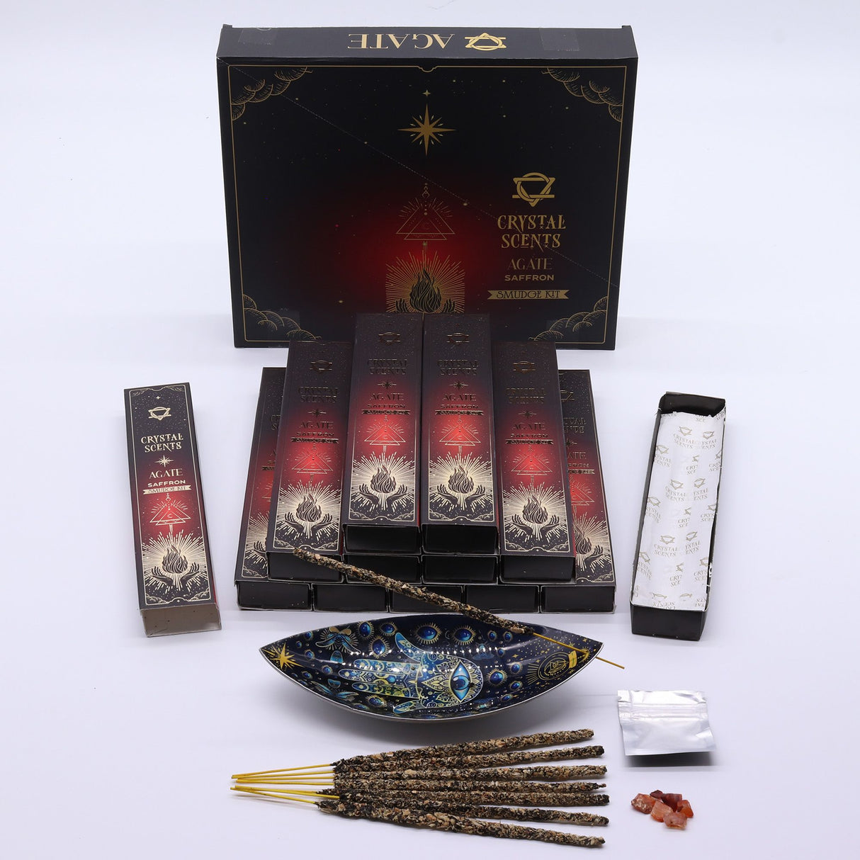 Red Agate Crystal Scents Smudge Incense – Saffron