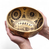 Set of 4 Etched Brass Tibetan Singing Bowls