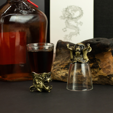 Chinese Zodiac Animal Shot Glasses, 25ml, 12-Piece Set