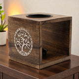 Large Square Mango Wood Oil Burner – Tree of Life