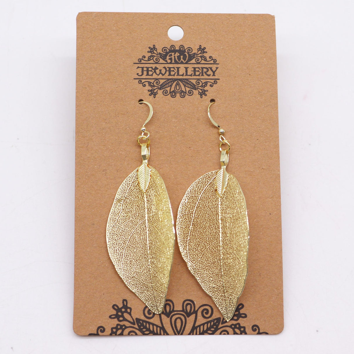 Pendientes de hoja de oro