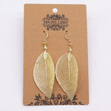 Pendientes de hoja de oro