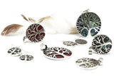 Boucles d'oreilles Arbre de Vie argent effet corail, paire