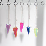 Zeszijdige Pendel – Aurora Kristal Roze – 4cm