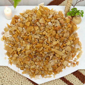 Golden Quartz Chips Gemstone Chips Bulk – 1 kg, Crystal