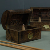 Incense Cone Burner Mini Mango Wood Smoke Box