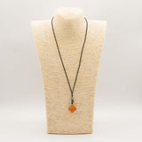 Cord Necklace Gemstone Pendant – Red Jade Clover