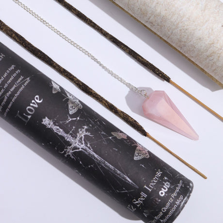 Ancient Witch Spell Incense – Love – Rose Quartz Pendulum