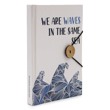 Small Unlined Recycled Notebook With Strap, 200 Pages