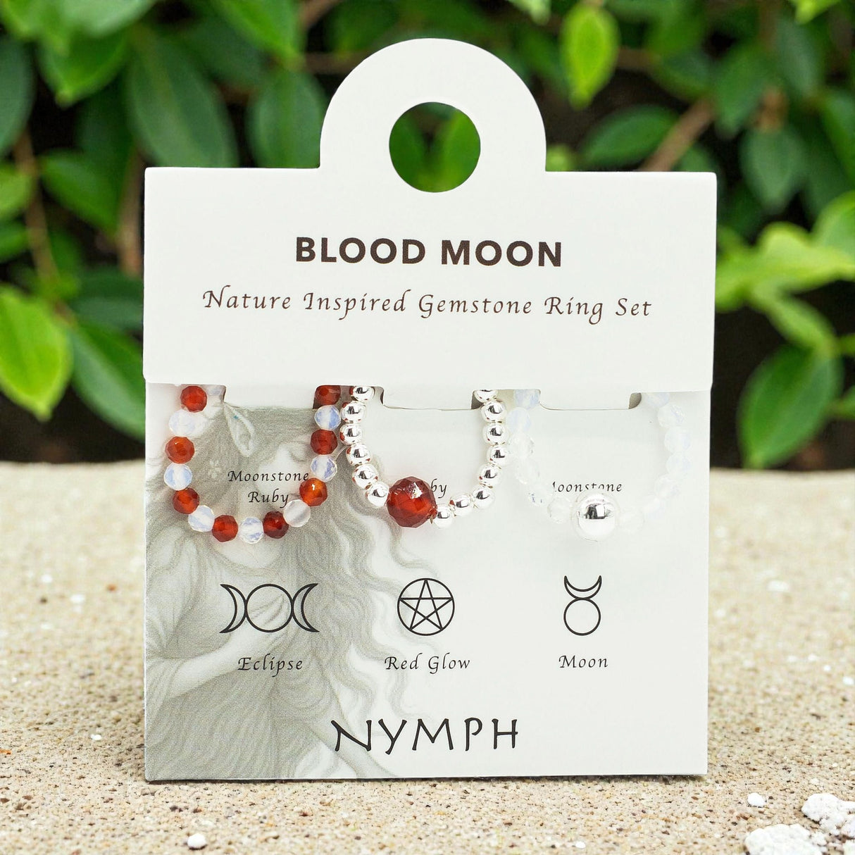 Nymph Spirit Gemstone Ring Set – Blood Moon
