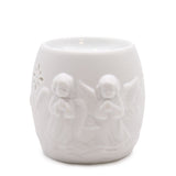 Oil and Wax Melt Burner, White Ceramic Cherub