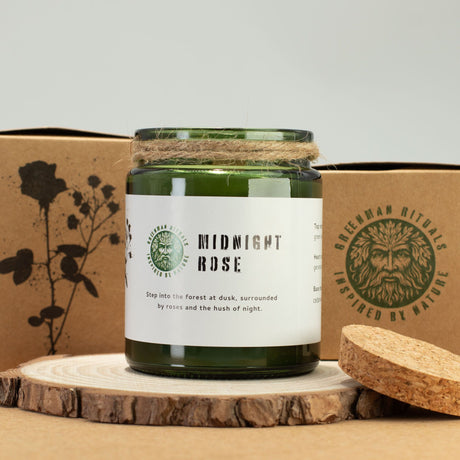Greenman Woodwick sójová sviečka – Polnočná ruža
