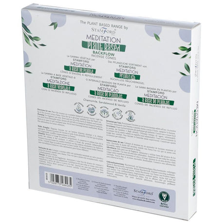 Záhradné kužeľové kadidlo na spätný tok, rastlinné, meditácia, 12 kužeľov