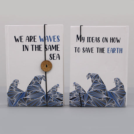 Small Unlined Recycled Notebook With Strap, 200 Pages