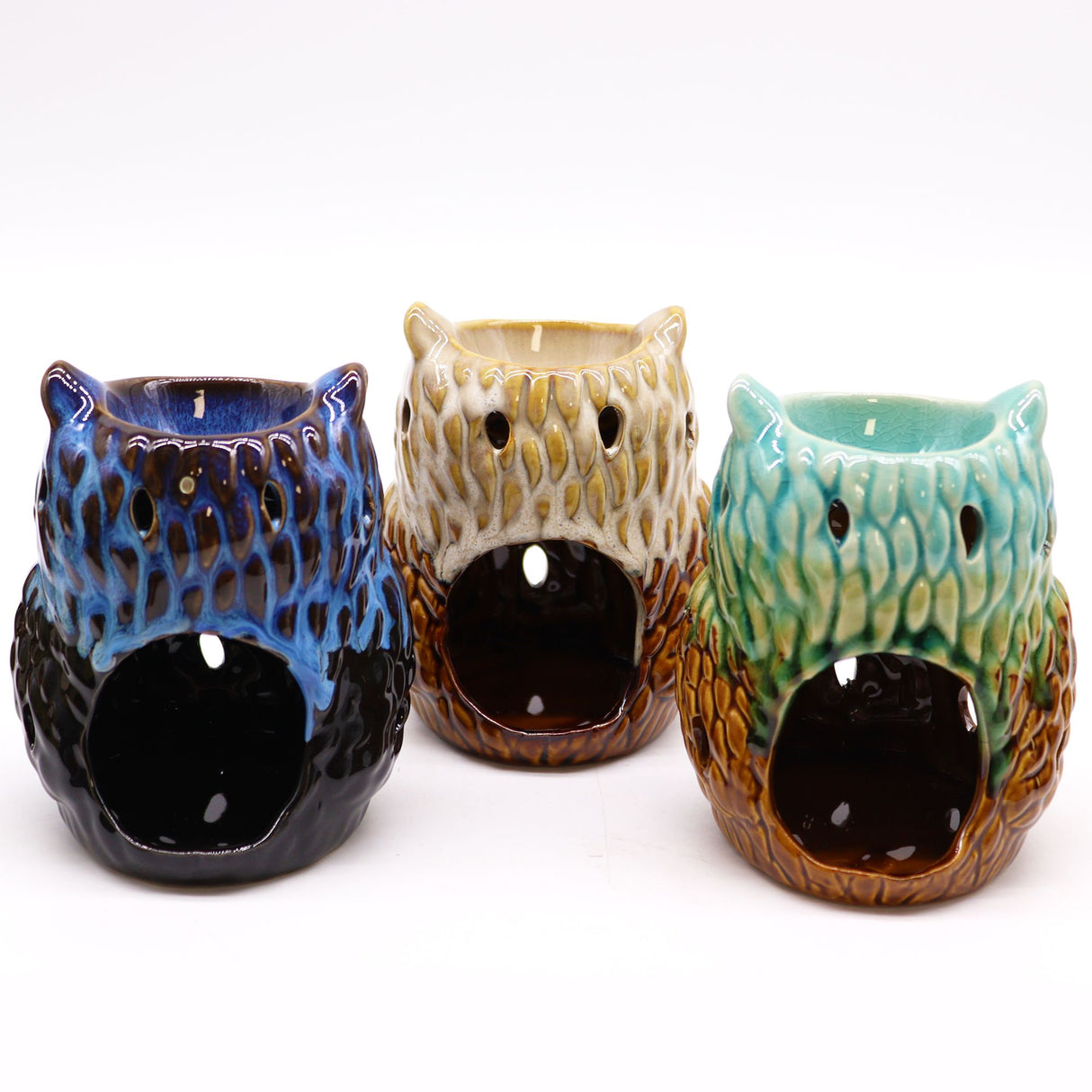 Ceramic Oil Burner, Rustic Terracotta Owl Assorted