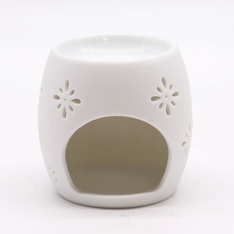 Oil and Wax Melt Burner, White Ceramic Cherub