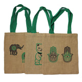 Jute Tote Bag Large Hamsa - Mystic Designs