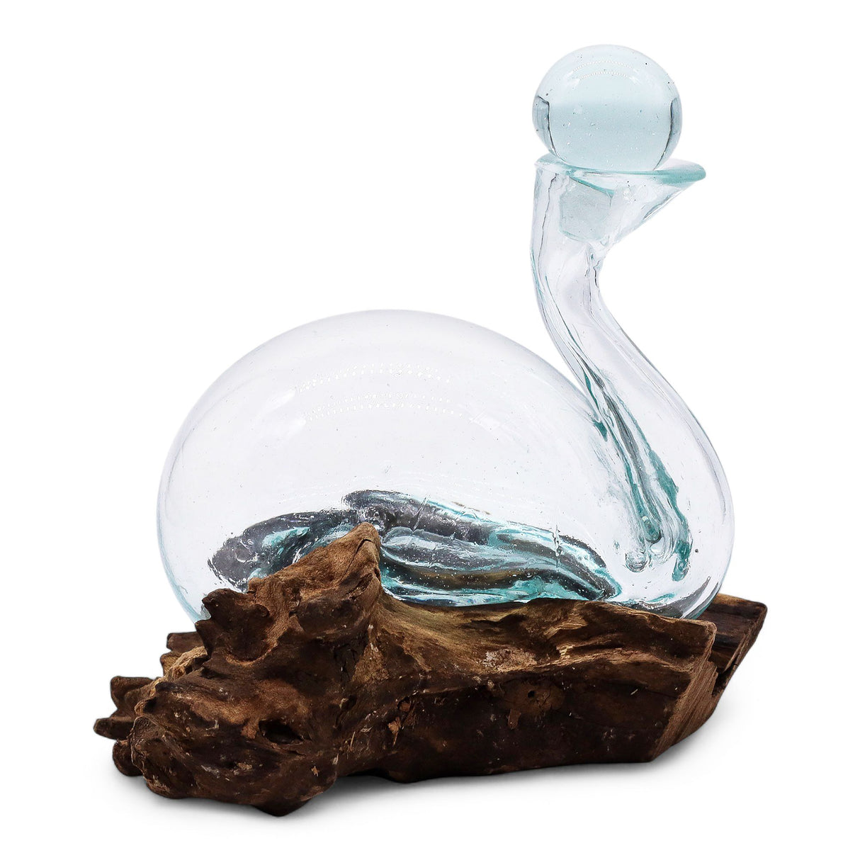 Handblown Molten Glass Driftwood Decanter with Stopper 19cm