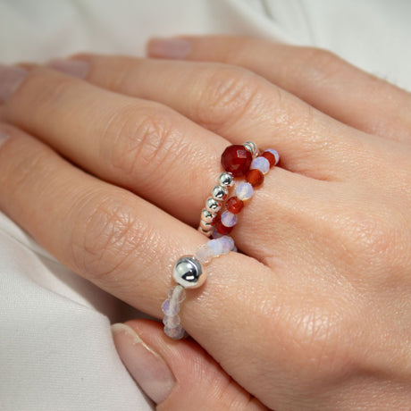 Nymph Spirit Gemstone Ring Set – Blood Moon