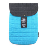 Turquoise Quilted Laptop Sleeve, Stonewashed Cotton, Magnetic Closure