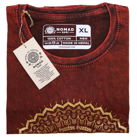 Hamsa T-Shirt Stone Washed Maroon Extra Large