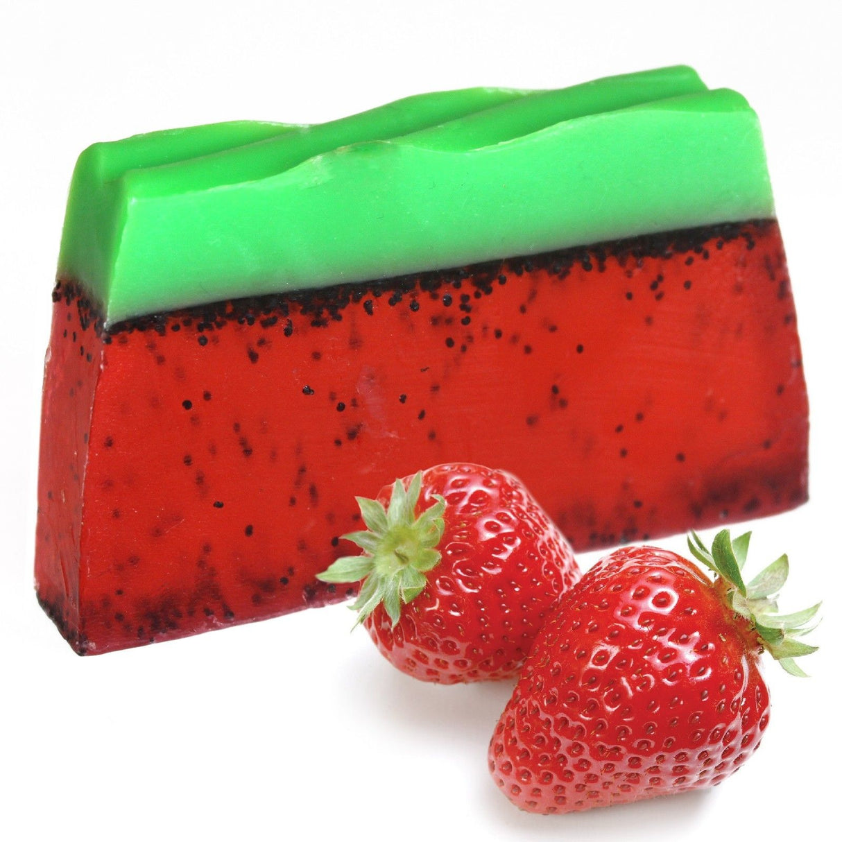 Strawberry Handmade Soap Bar With Poppy Seeds