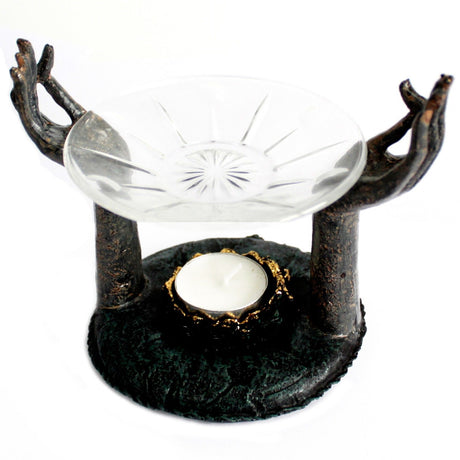 Oil Burner Buddha Om Hands Antique