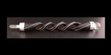 Healing Wand Wooden Spiral Carved Quartz Tip Sphere