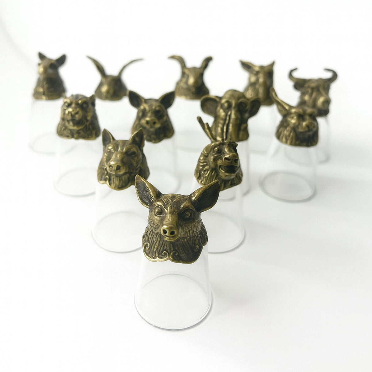 Chinese Zodiac Animal Shot Glasses, 25ml, 12-Piece Set