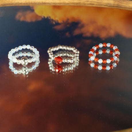 Nymph Spirit Gemstone Ring Set – Blood Moon