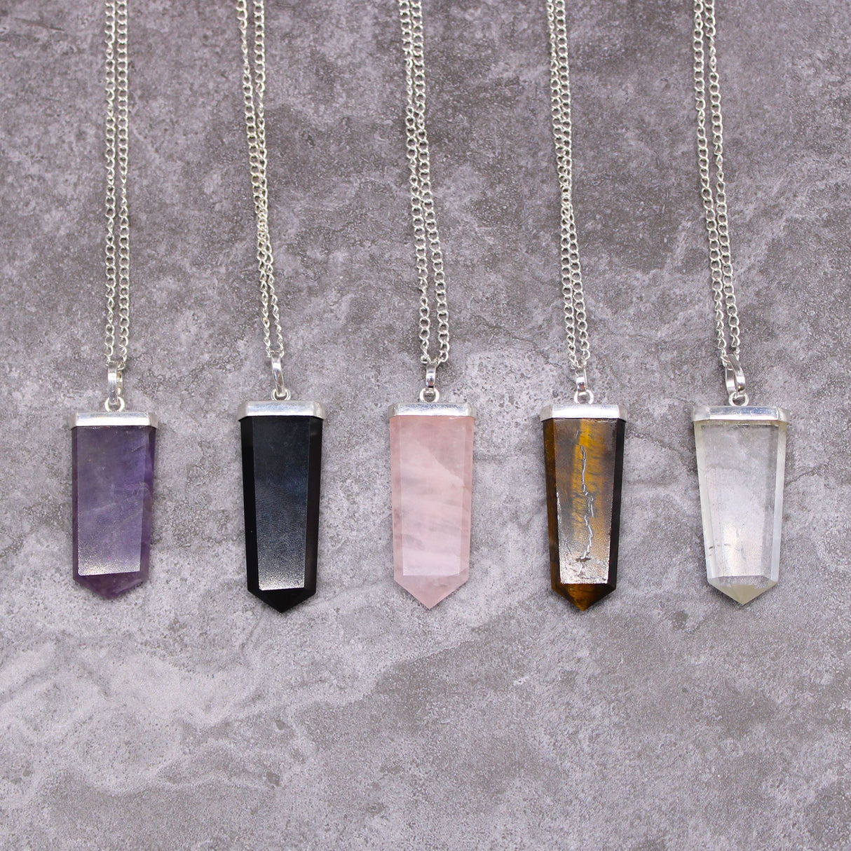 Rose Quartz Pendant Flat Pencil Crystal