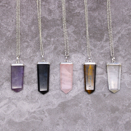 Rose Quartz Pendant Flat Pencil Crystal