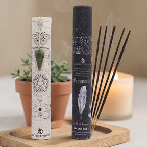 Ancient Witch Spell Incense – Prosperity – Aventurine Pendulum, Incense Sticks