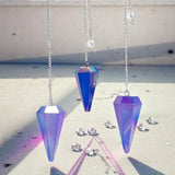 Zeszijdige Pendel – Aurora Kristal Blauw – 4cm