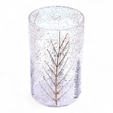 Pino Gold-Speckled Botanical Glass Vase Candle Holder 19x11cm