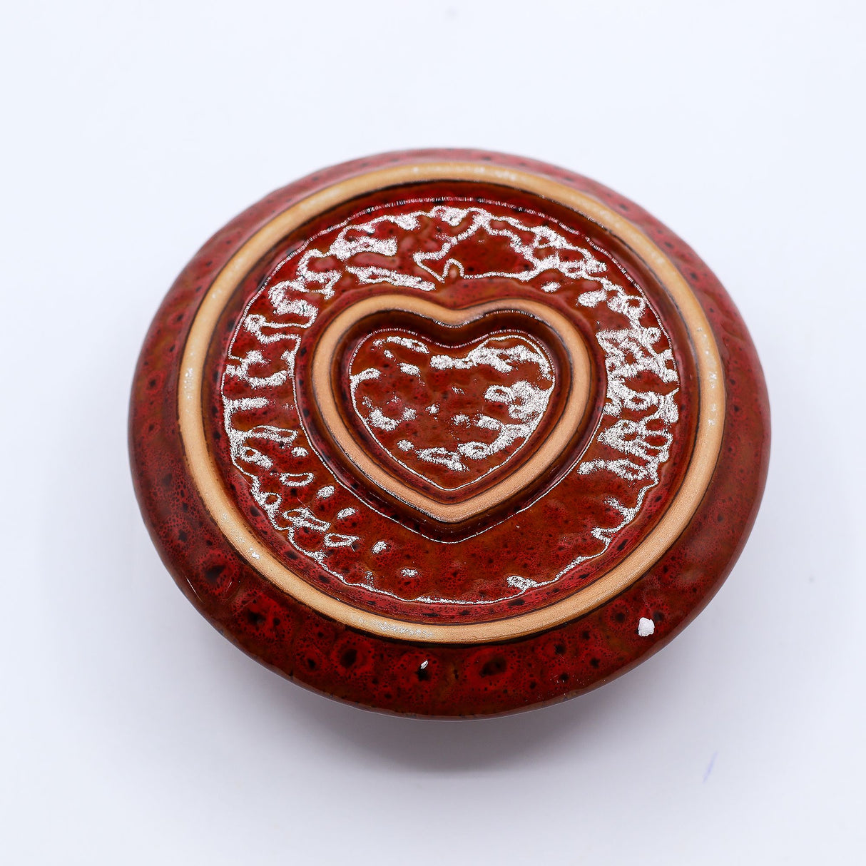 Ceramic Palo Santo and Incense Holder Red Mandala