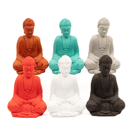 Mini Buddha Statues Assorted Colours Set of 6