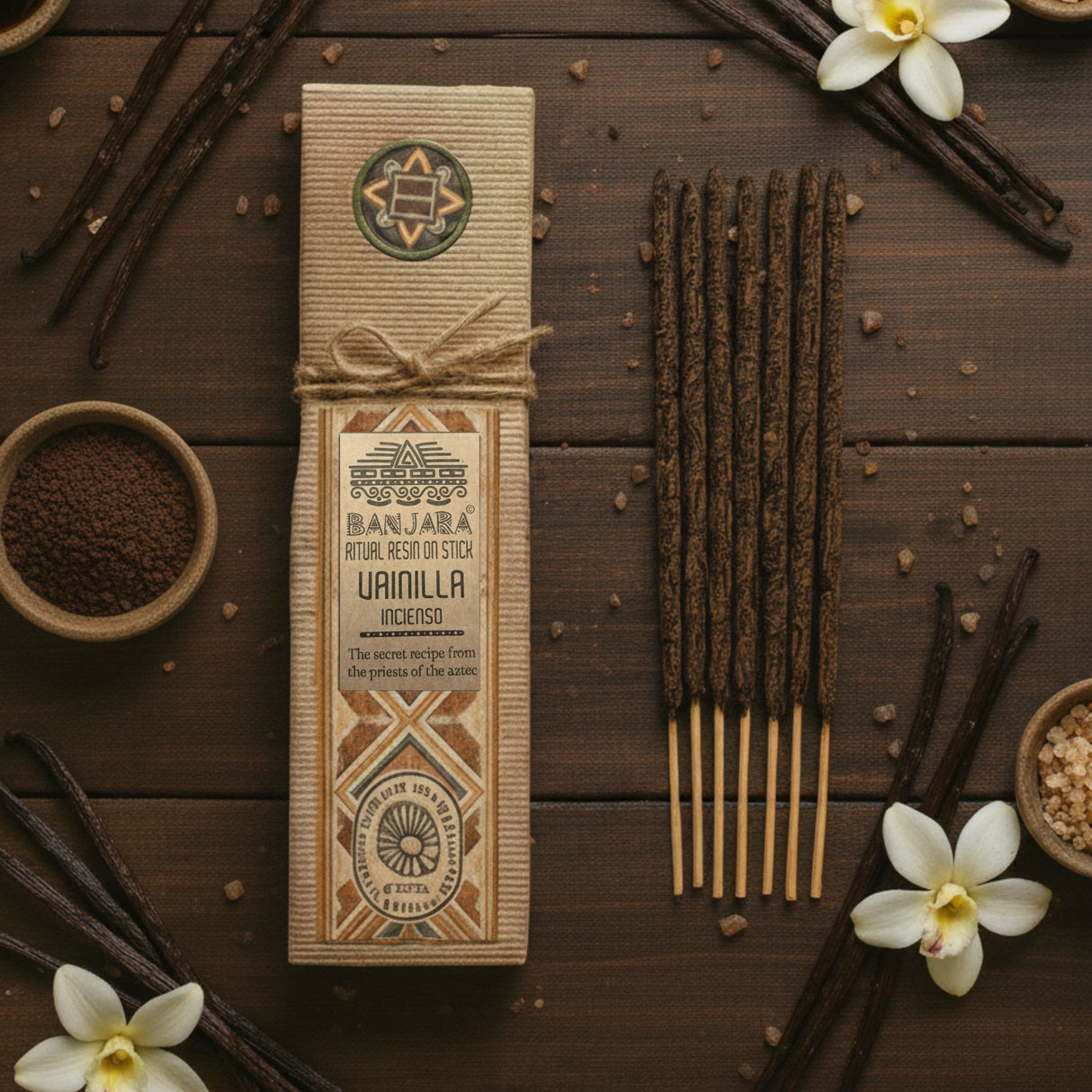 Vanilla Hand-Rolled Resin Incense Sticks, Slow-Burning