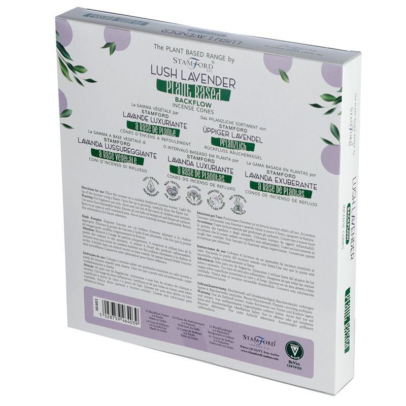 Backflow Incense Cones, Lavender 12 Cones