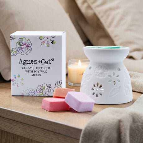 Wax Melter with Four Soy Wax Melts, Oil Burners