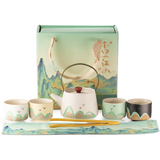 Thousand Miles - Tea Set - Four Cups - Ceremonial Cloth & Bamboo Grip